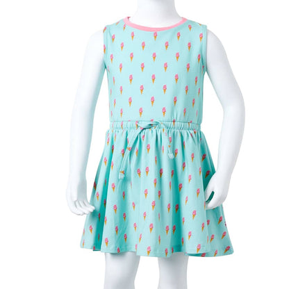 Kids' Dress with Drawstring Light Mint 104