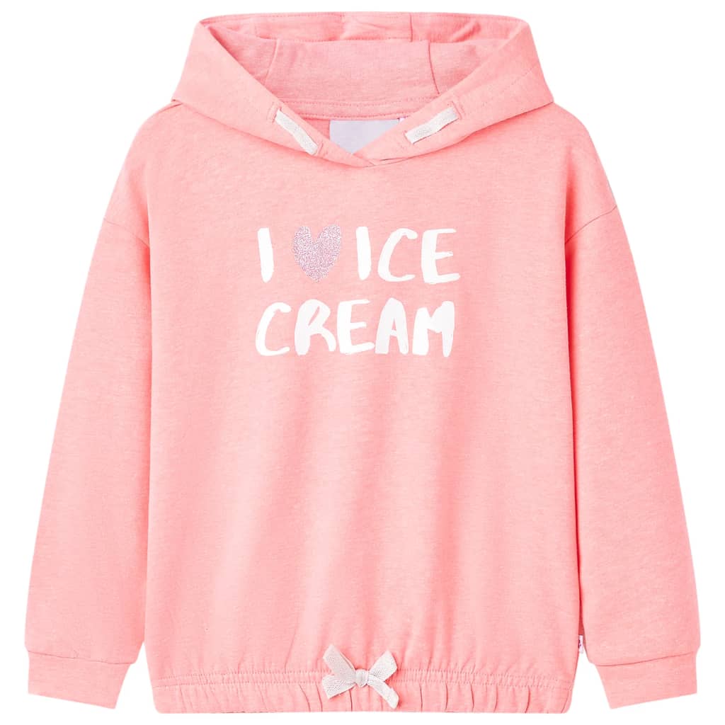 Kids' Hooded Sweatshirt Bright Pink 104