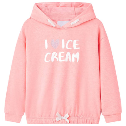 Kids' Hooded Sweatshirt Bright Pink 104