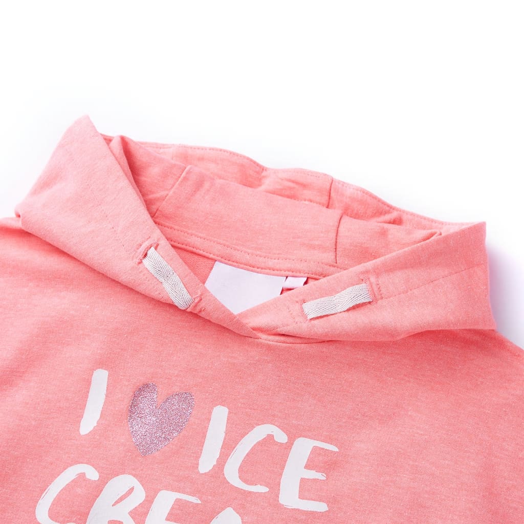 Kids' Hooded Sweatshirt Bright Pink 104