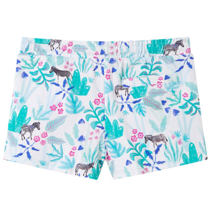 Kids' Shorts with Drawstring Ecru and Dark Mint 92