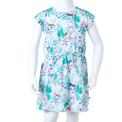 Kids' Dress Ecru and Dark Mint 116