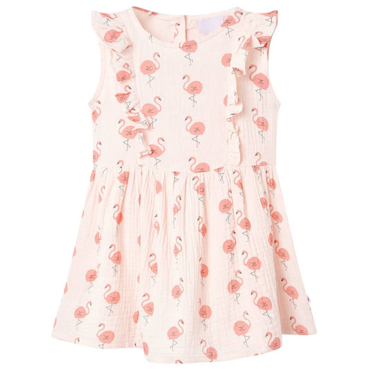 Kids' Dress with Ruffles Soft Pink 116