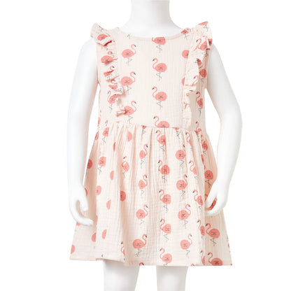 Kids' Dress with Ruffles Soft Pink 116