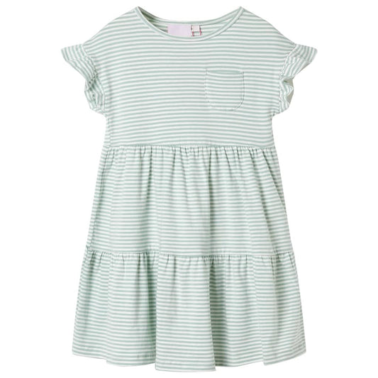 Kids' Dress with Ruffle Sleeves Mint 116