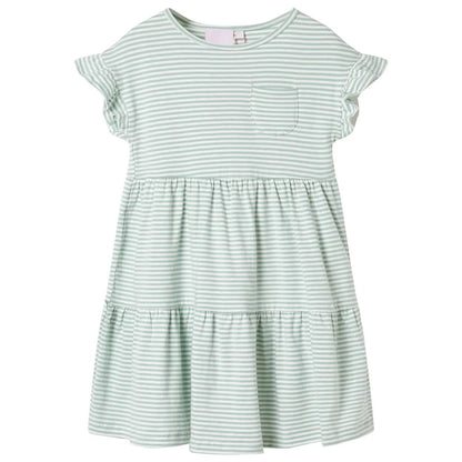 Kids' Dress with Ruffle Sleeves Mint 140