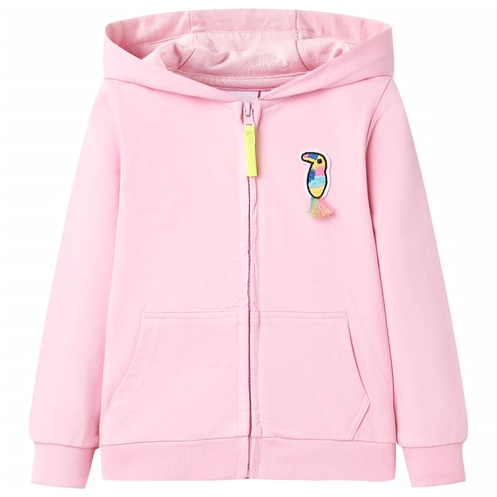 Kids' Hooded Sweatshirt with Zip Bright Pink 92