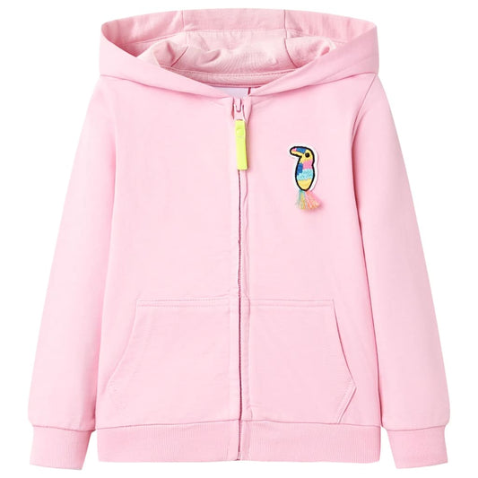 Kids' Hooded Sweatshirt with Zip Bright Pink 104