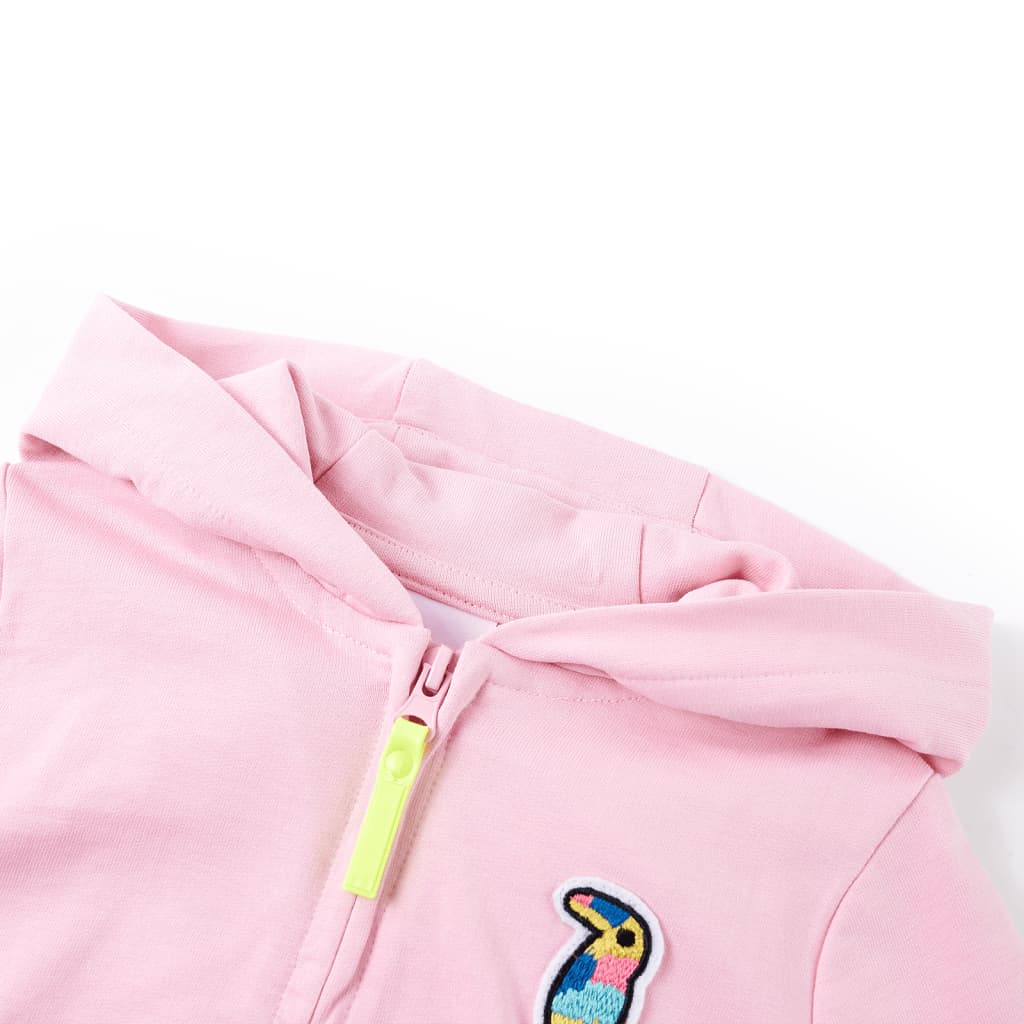 Kids' Hooded Sweatshirt with Zip Bright Pink 140