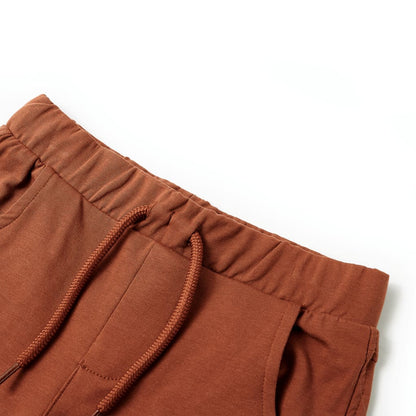 Kids' Shorts with Drawstring Brown 128