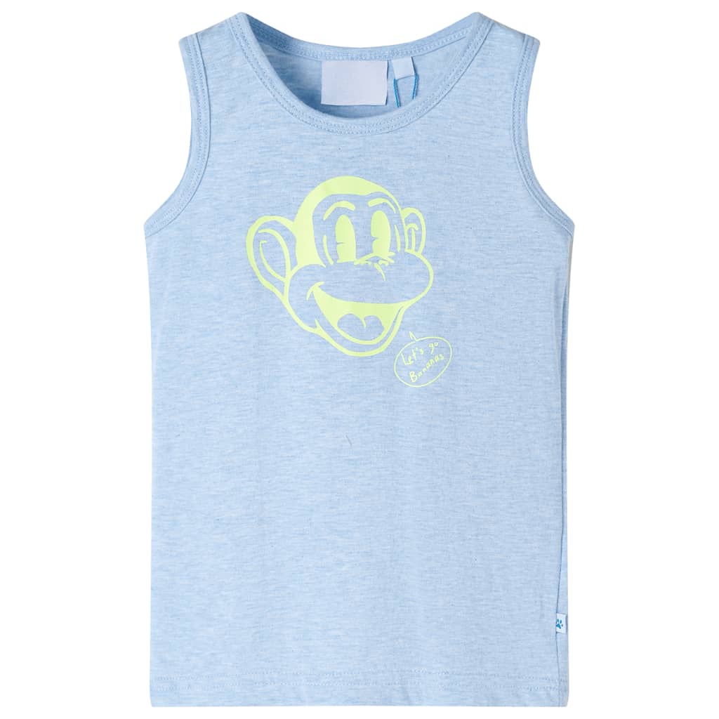 Kids' Tank Top Soft Blue Melange 128