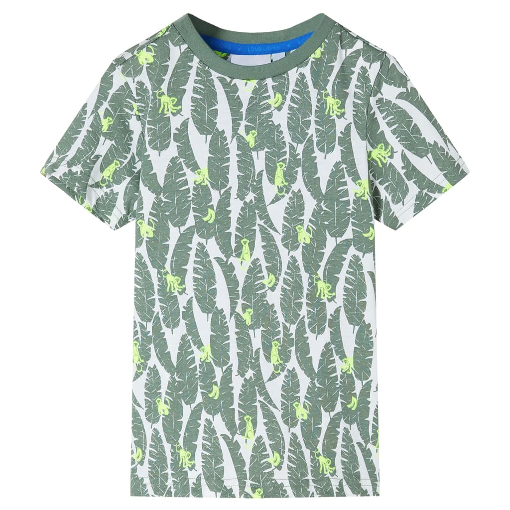 Kids' T-shirt Ecru and Dark Ivy 104