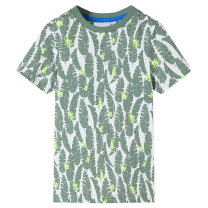 Kids' T-shirt Ecru and Dark Ivy 116