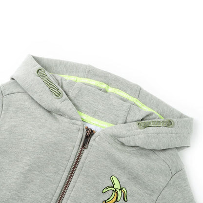 Kids' Hooded Sweatshirt with Zip Light Khaki Melange 92