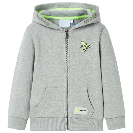 Kids' Hooded Sweatshirt with Zip Light Khaki Melange 104