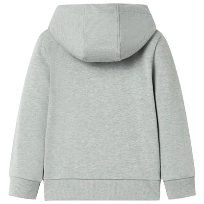 Kids' Hooded Sweatshirt with Zip Light Khaki Melange 104