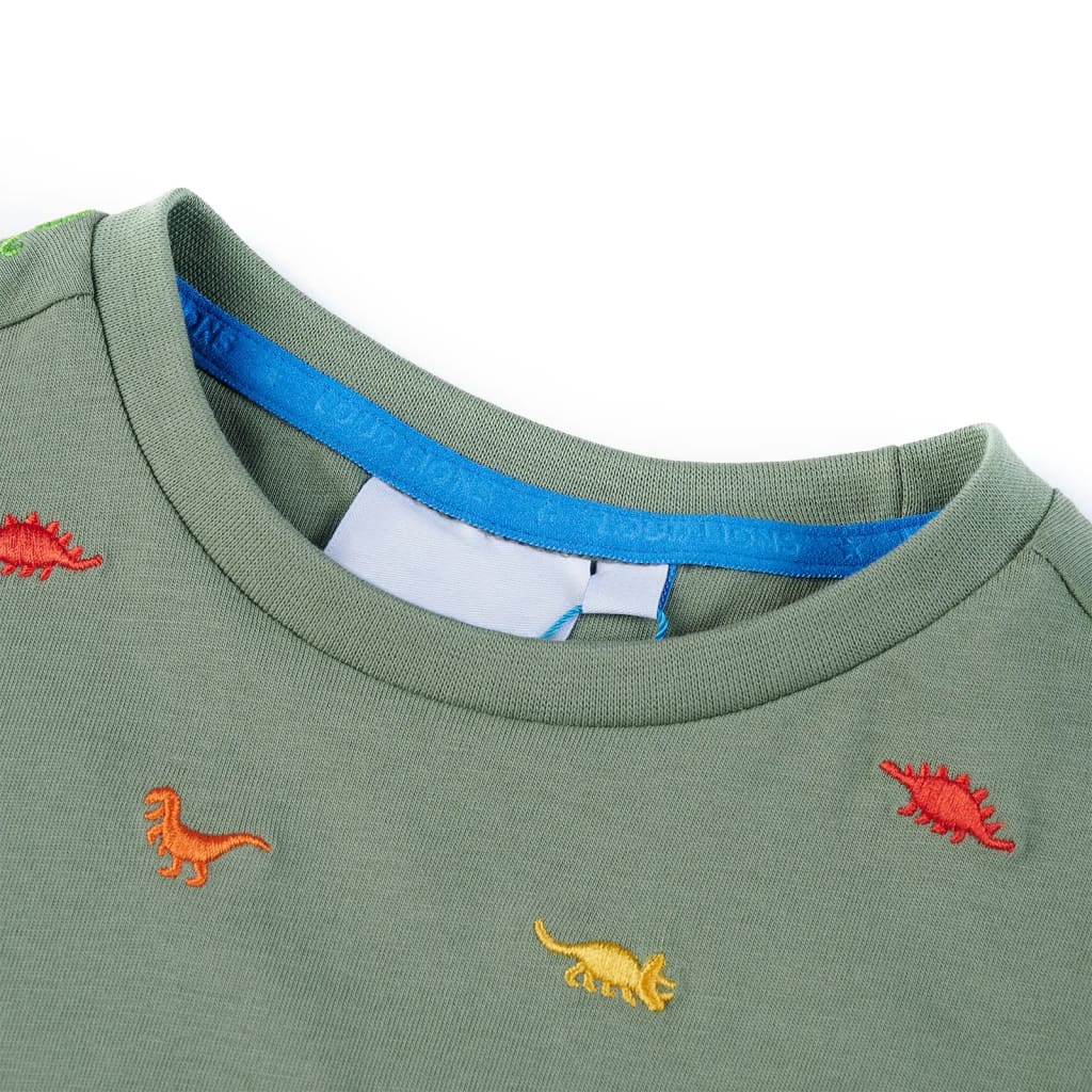 Kids' T-shirt with Short Sleeves Khaki 128