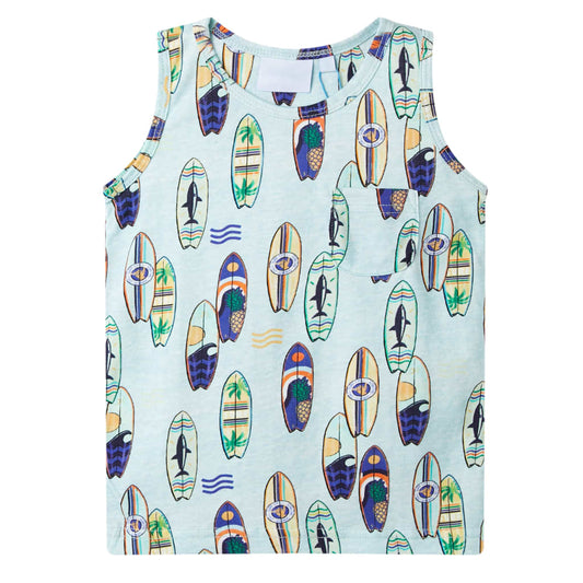 Kids' Tank Top Soft Blue Melange 92