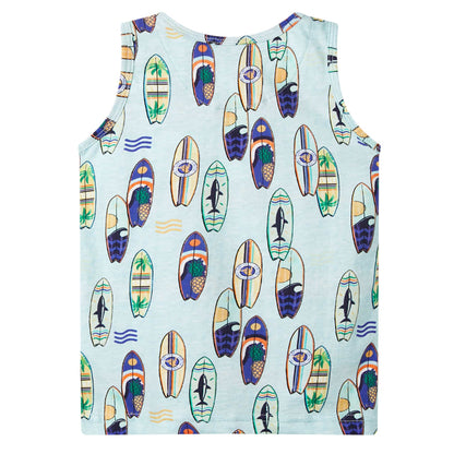 Kids' Tank Top Soft Blue Melange 128