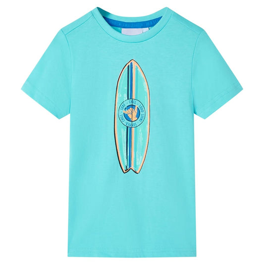 Kids' T-shirt with Short Sleeves Aqua 128