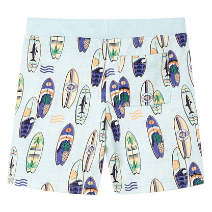 Kids' Shorts with Drawstring Soft Blue Melange 92