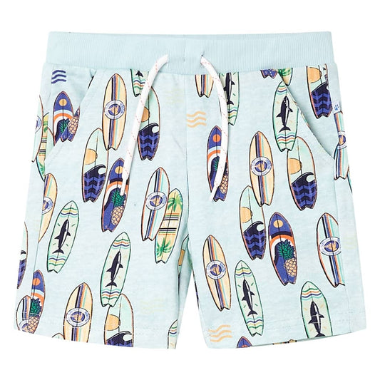 Kids' Shorts with Drawstring Soft Blue Melange 104