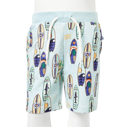 Kids' Shorts with Drawstring Soft Blue Melange 104