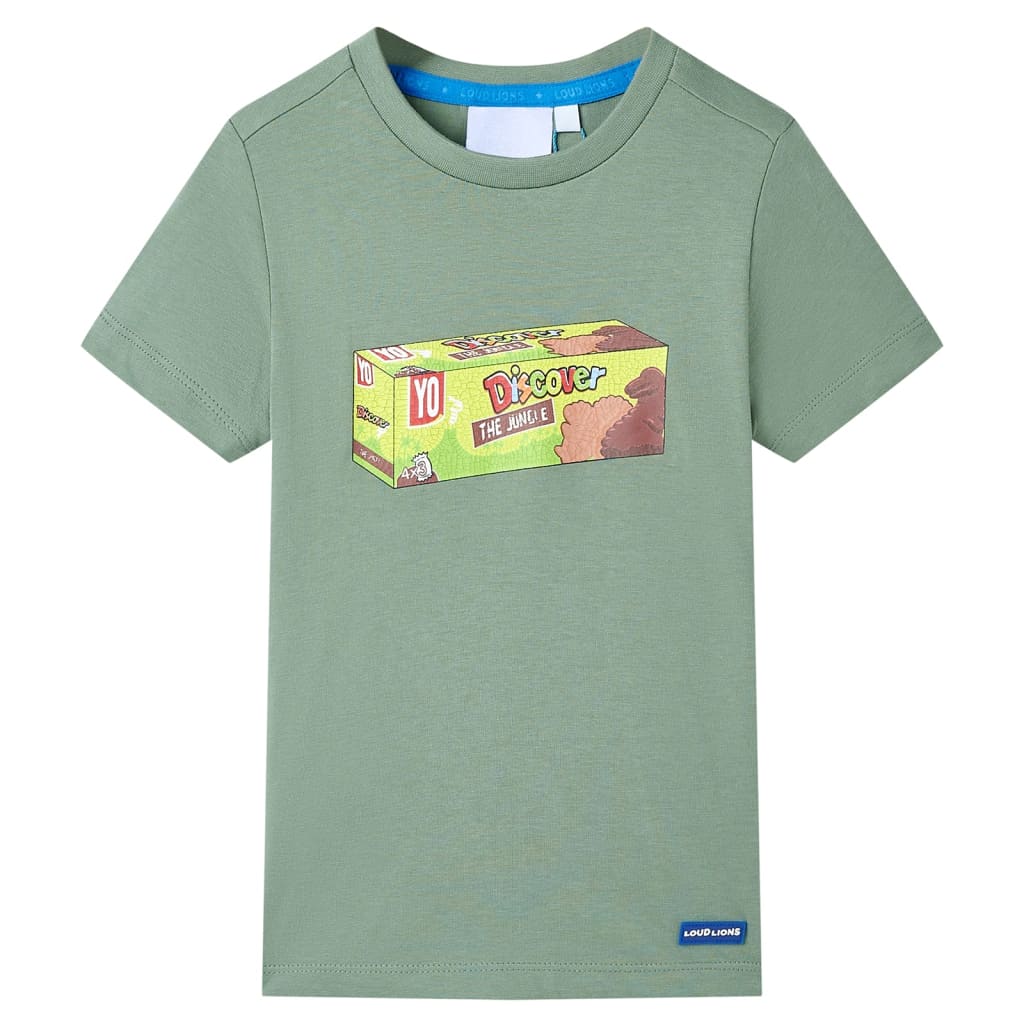 Kids' T-shirt with Short Sleeves Khaki 140