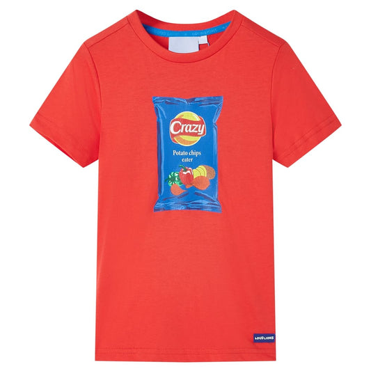 Kids' T-shirt with Short Sleeves Red 128