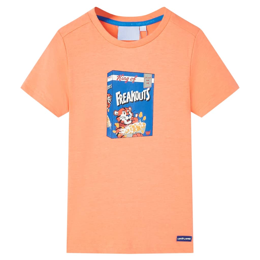 Kids' T-shirt with Short Sleeves Neon Orange 92