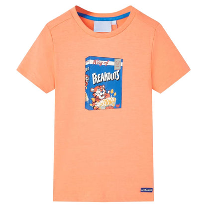 Kids' T-shirt with Short Sleeves Neon Orange 92