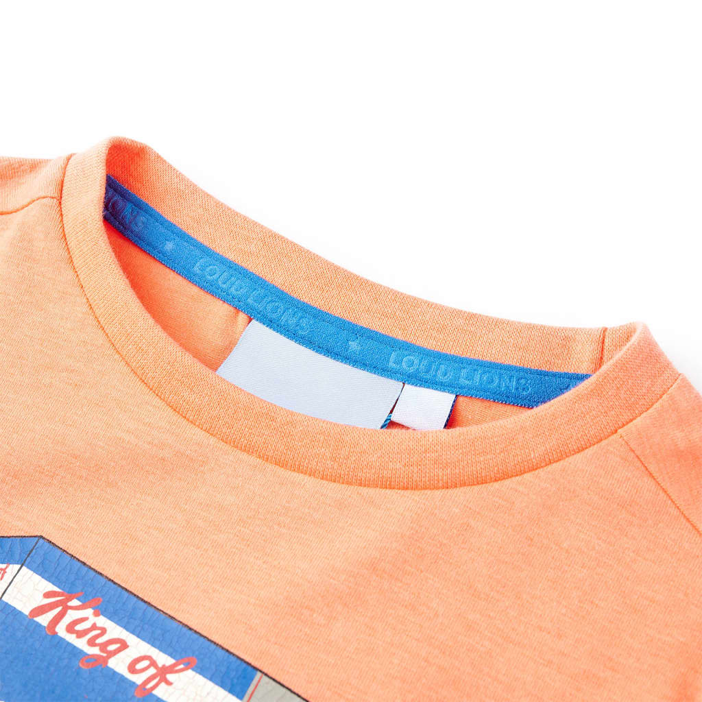 Kids' T-shirt with Short Sleeves Neon Orange 92