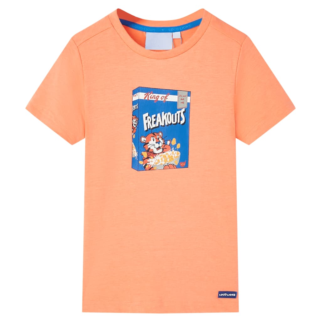 Kids' T-shirt with Short Sleeves Neon Orange 116