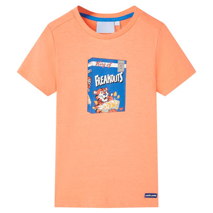 Kids' T-shirt with Short Sleeves Neon Orange 116