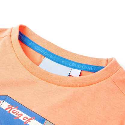 Kids' T-shirt with Short Sleeves Neon Orange 116