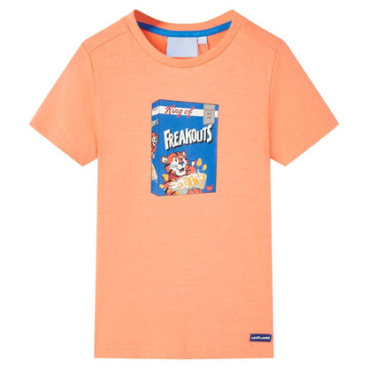 Kids' T-shirt with Short Sleeves Neon Orange 128