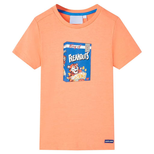 Kids' T-shirt with Short Sleeves Neon Orange 140