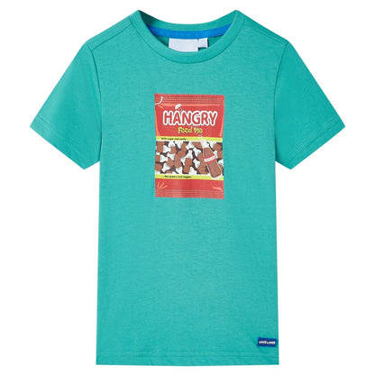 Kids' T-shirt with Short Sleeves Dark Mint 104