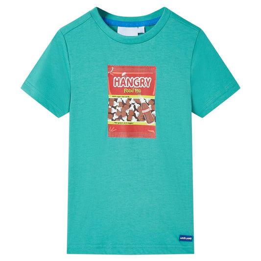 Kids' T-shirt with Short Sleeves Dark Mint 116