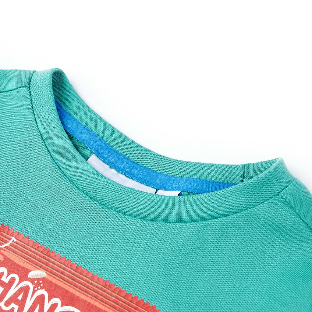 Kids' T-shirt with Short Sleeves Dark Mint 128