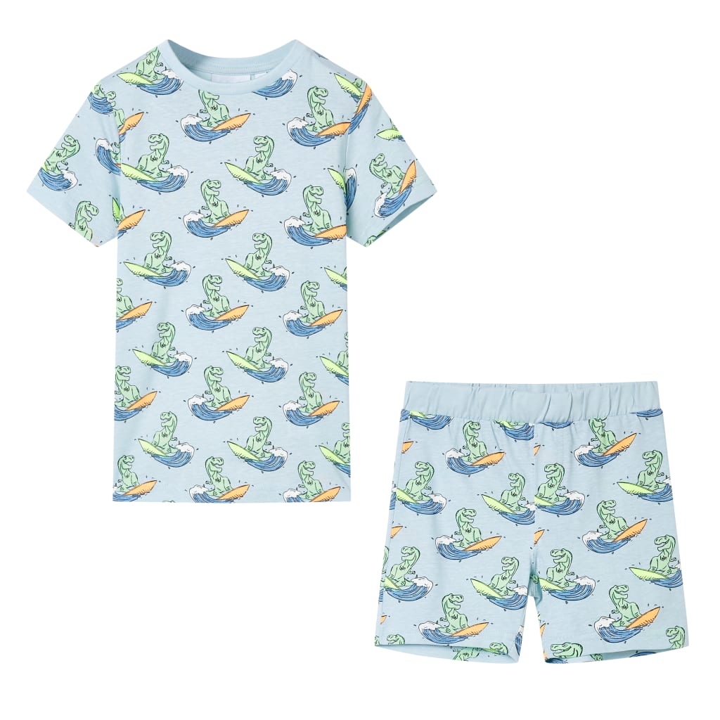 Kids' Pyjamas with Short Sleeves Light Blue 140