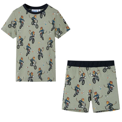 Kids' Pyjamas with Short Sleeves Light Khaki 128