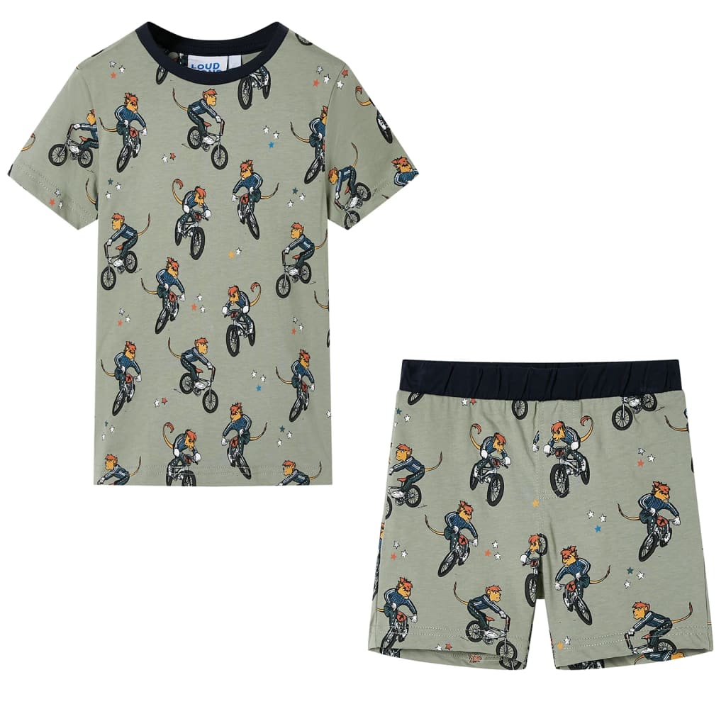 Kids' Pyjamas with Short Sleeves Light Khaki 140