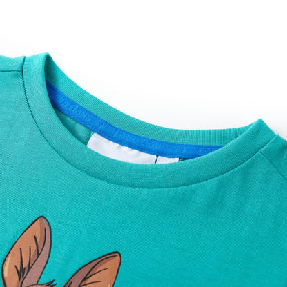 Kids' T-shirt with Short Sleeves Dark Mint 92