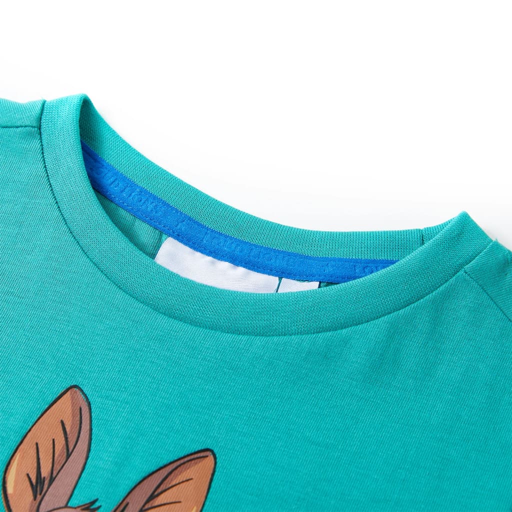 Kids' T-shirt with Short Sleeves Dark Mint 140