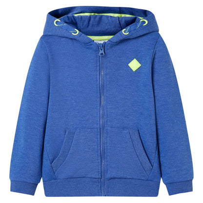 Kids' Hooded Sweatshirt with Zip Blue Melange 92