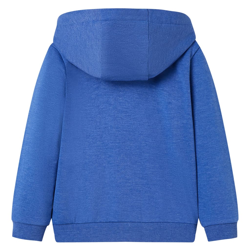 Kids' Hooded Sweatshirt with Zip Blue Melange 92