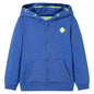 Kids' Hooded Sweatshirt with Zip Blue Melange 116