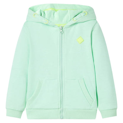 Kids' Hooded Sweatshirt with Zip Bright Green 92