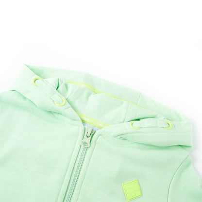 Kids' Hooded Sweatshirt with Zip Bright Green 92